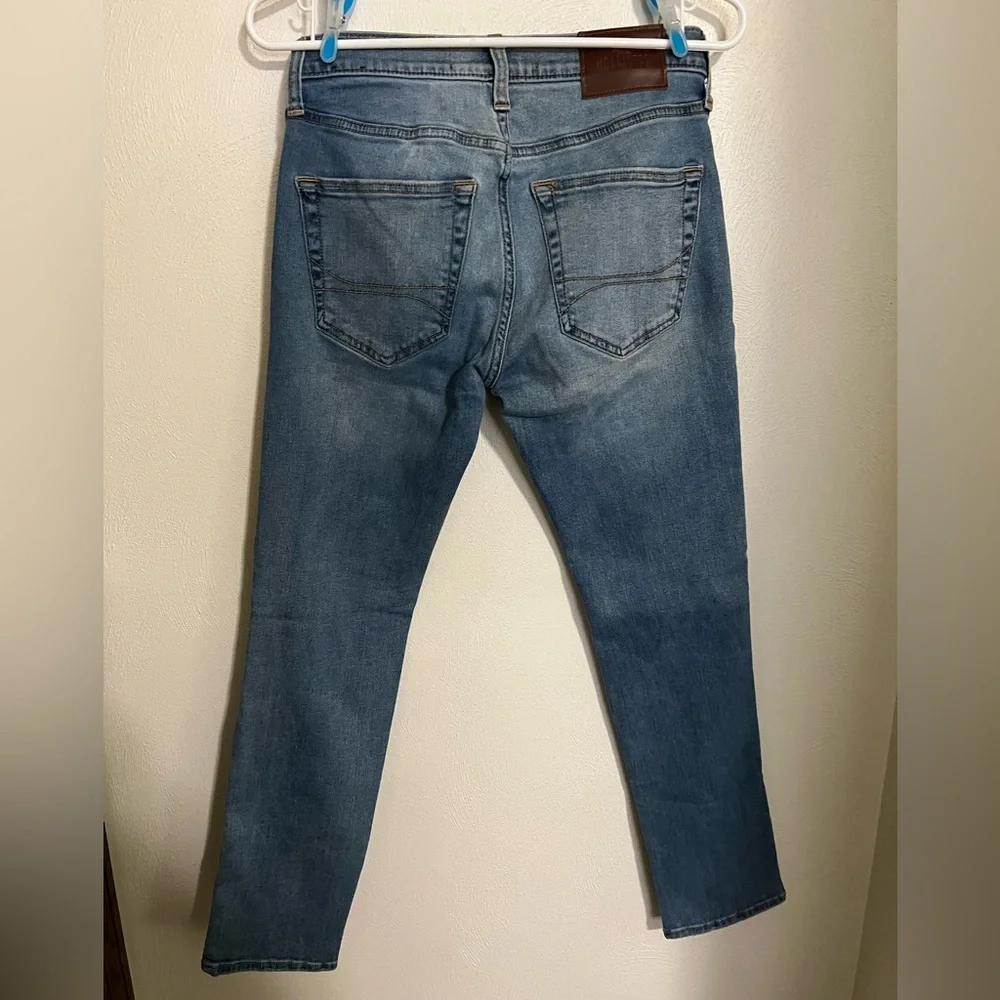 HOLLISTER Classic Slim Skinny Medium Wash‎ Distressed Denim Jeans Boy's Sz 29x30